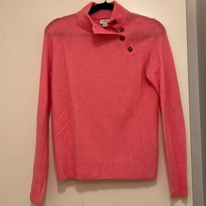 J.Crew NEW women’s soft pink sweater with tortoise button detail. Never worn.